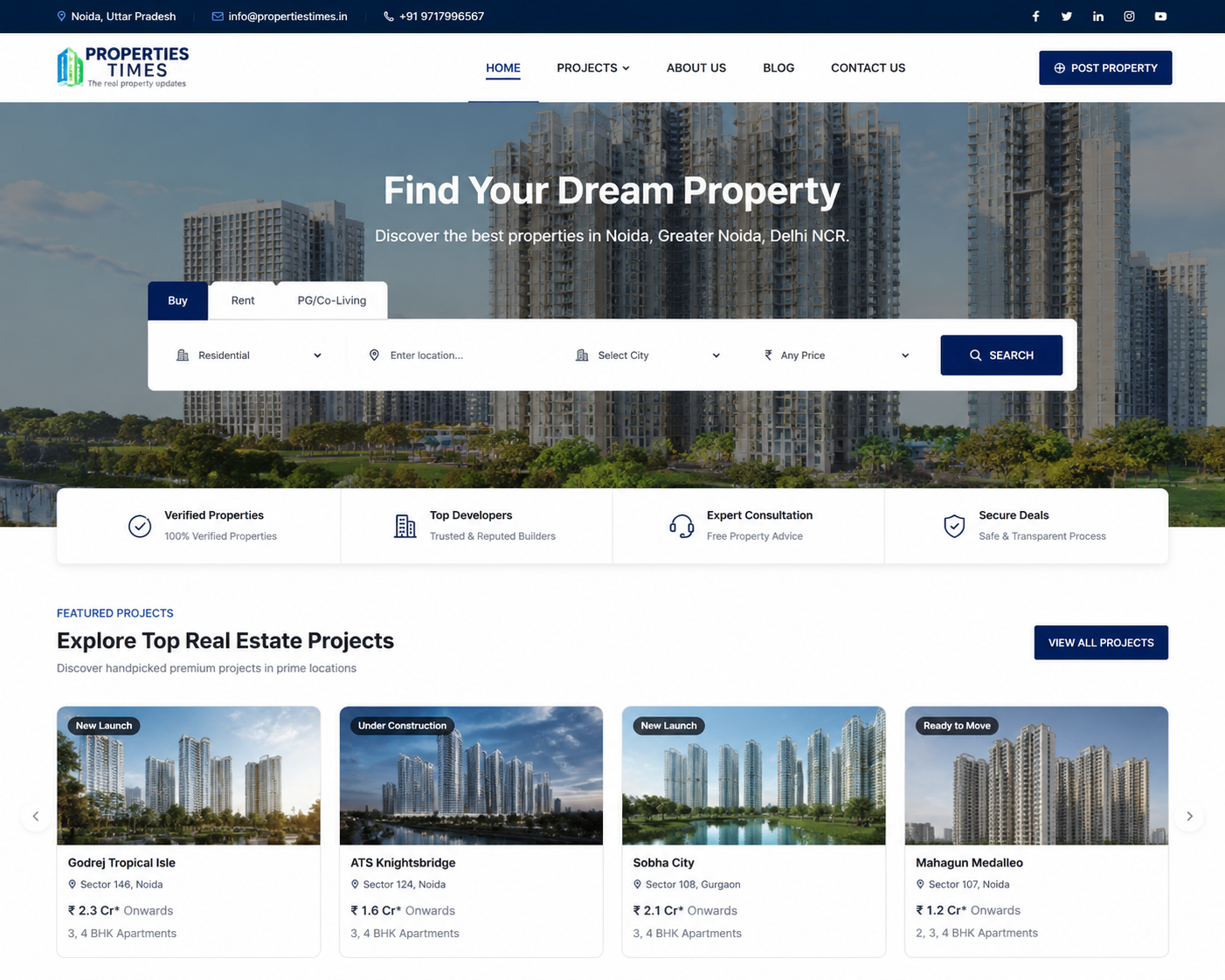 Properties Times – Real Estate Property Listing & Lead Generation Platform