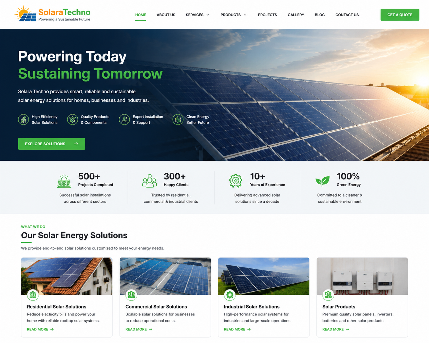 Solara Techno – Solar Energy Business Website Development